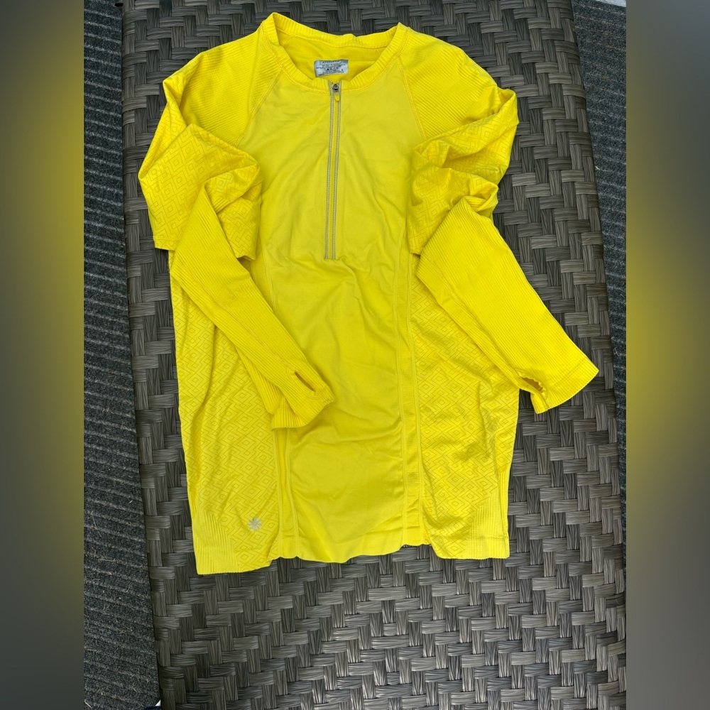 Athleta Yellow Athletic Zip-Up Jacket
